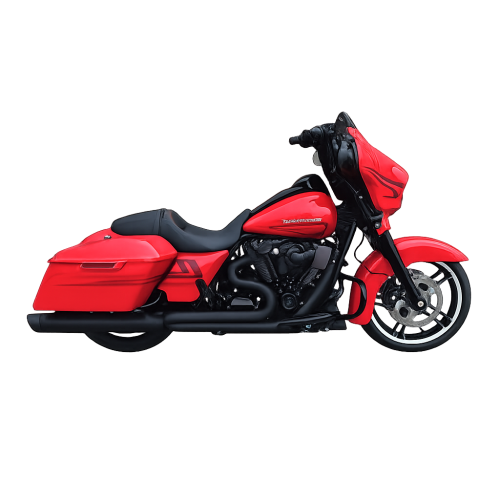 D&D 650Z-31T Billet Cat black 2-into-1 exhaust system for Harley-Davidson Milwaukee-Eight Touring motorcycle