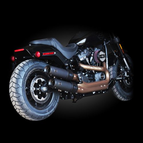 S&S Cycle 550-0734 Grand National 4" Black Slip-Ons for 2018-Newer Softail M8 Fat Bob