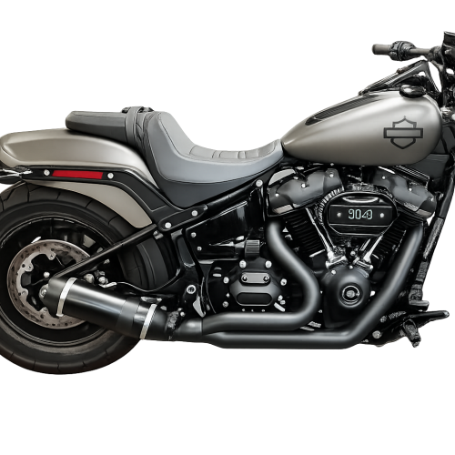 D&D 636Z-31B Bob Cat Black 2-into-1 exhaust system for 2018-newer Harley-Davidson® M8 Softail models