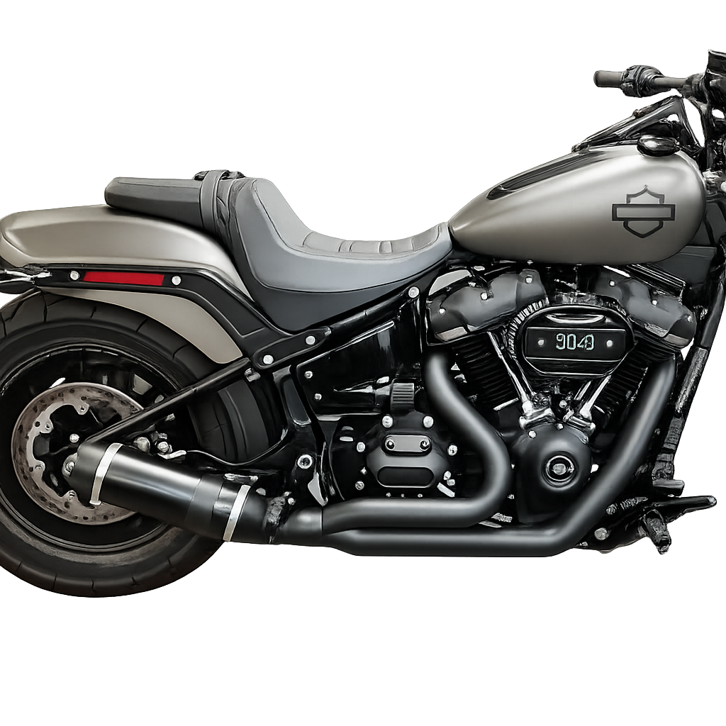 D&D 636Z-31B Bob Cat Black 2-into-1 exhaust system for 2018-newer Harley-Davidson® M8 Softail models