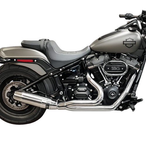 D&D 640Z-32B Bob Cat 2-1 Exhaust Chrome – M8 Softail