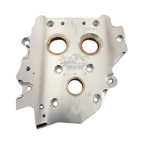 CSR Camplate engine cam plate with bronze bushings on transparent background