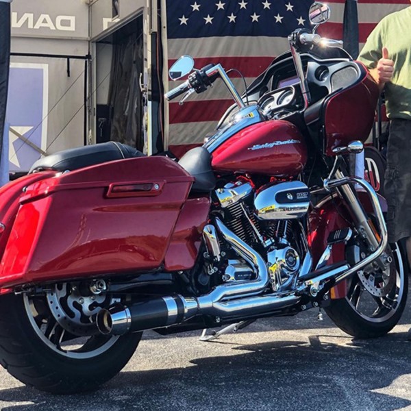 Harley-Davidson フーディー リメイクcat&parfum 648Z-32 D&D Bob Cat Exhaust 2-into-1 for M8 Harley Touring