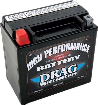 Drag Specialties High Performance AGM Motorcycle Battery for Harley V-Rod 2002–2007