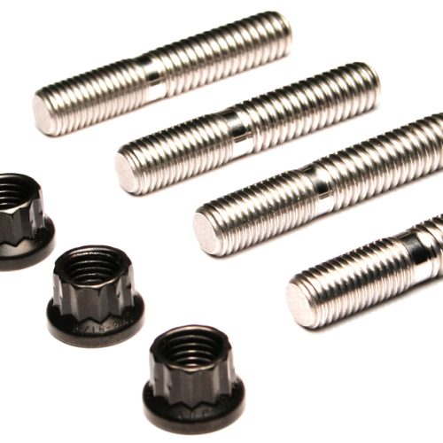Feuling Exhaust Stud Kit for Harley Davidson 1984 and newer models – black oxide 12-point exhaust studs and nuts