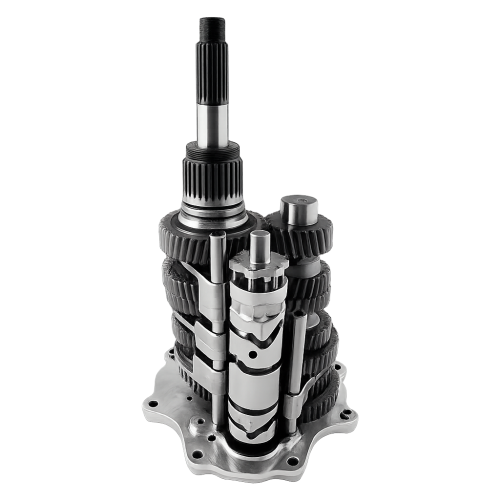 High-performance motorcycle transmission gearset with shift drum and shafts