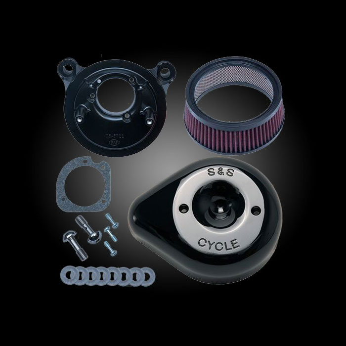 S&S Cycle Stealth Air Cleaner with Black Teardrop Cover