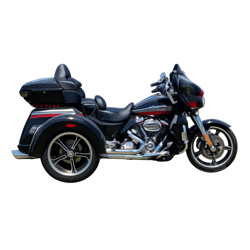 Chrome D&D 650Z 2-into-1 billet cat exhaust for 2017-up M8 Touring trike models