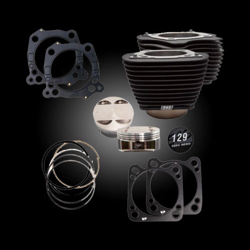 S&S 910-0844 129" Big Bore Kit Wrinkle Black for M8 Models