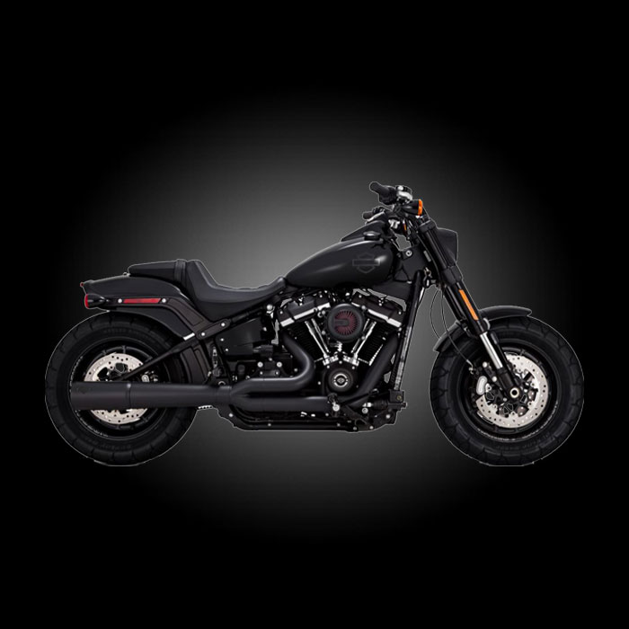 Vance & Hines 47387 Pro Pipe 2-Into-1 Black Exhaust for 2018-Newer Softails
